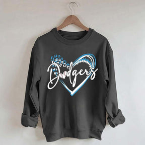 Dodgers Baseball Heart Sweatshirt