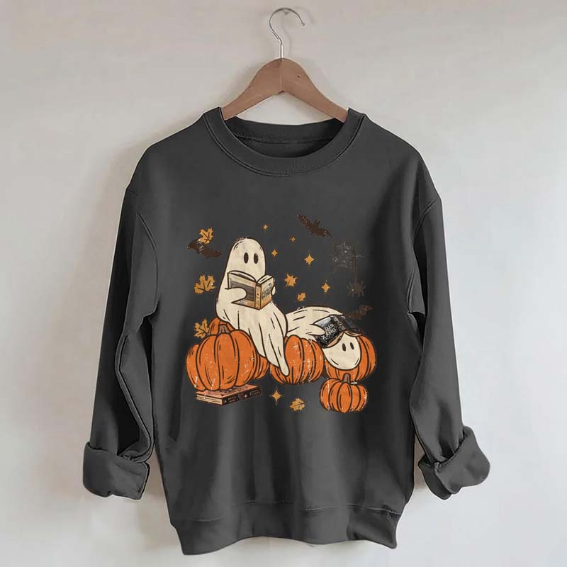 Ghost Reading Fantasy Book Sweatshirt