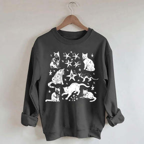 Vintage Cat Star Graphic Sweatshirt