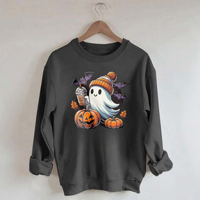 Here For The Boos Cute Ghost Coffee Sweatshirt