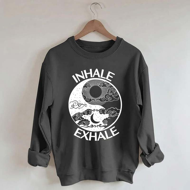 Inhale Exhale Yin And Yang Sweatshirt