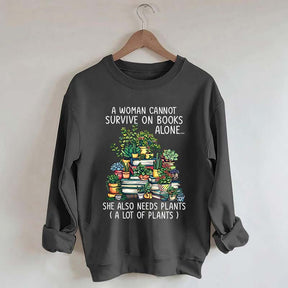 Books Plants Women Sweatshirt
