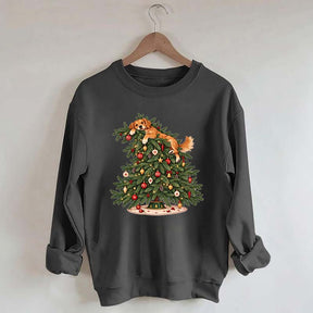 Christmas Tree Dogs Cute Sweatshirt