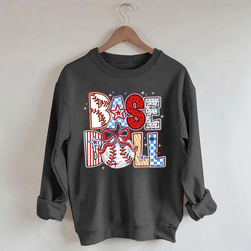 Baseball Coquette Bow Game Day Sweatshirt