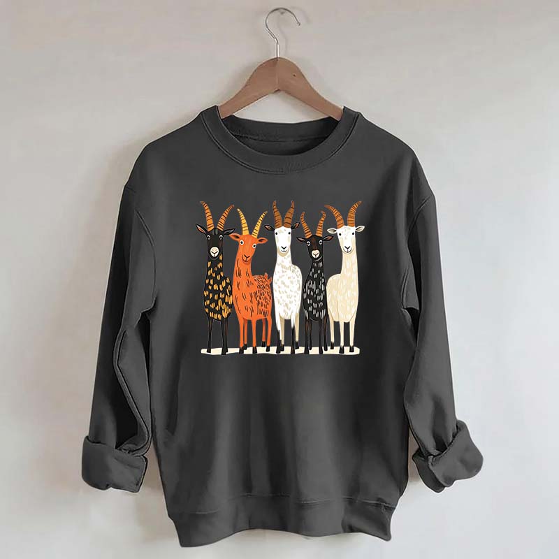 Colorful Goat Funny Farm Animal Sweatshirt