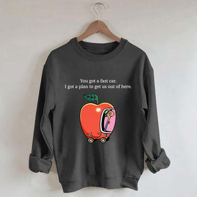 Apple Car Driving Fast Car Sweatshirt