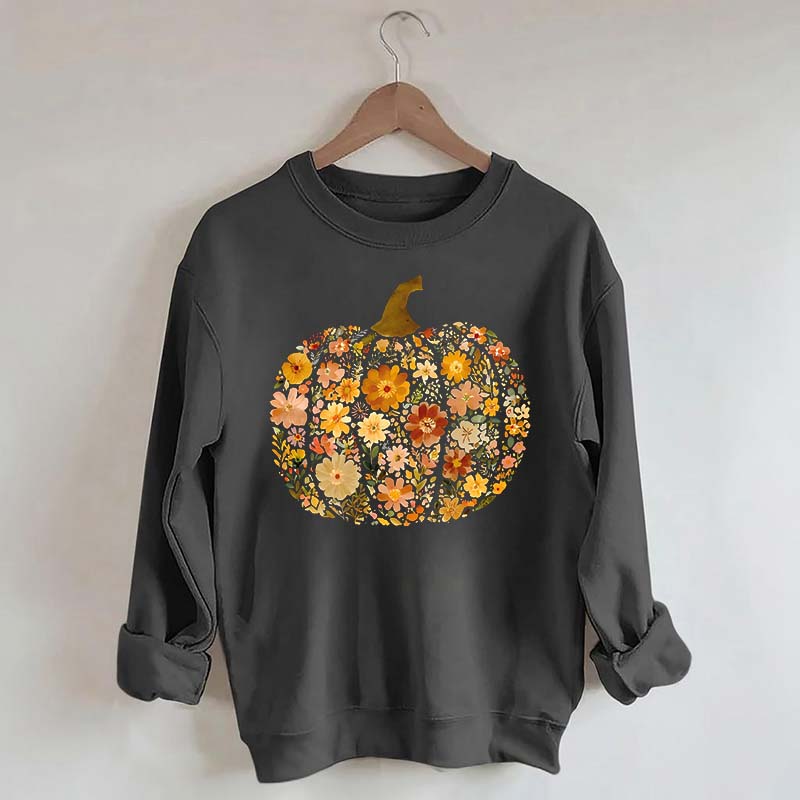 Boho Flowers Pumpkin Sweatshirt