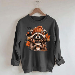 Autumn Coffee Lover Raccoon Sweatshirt