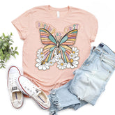 Butterfly Floral Print Casual T-shirt