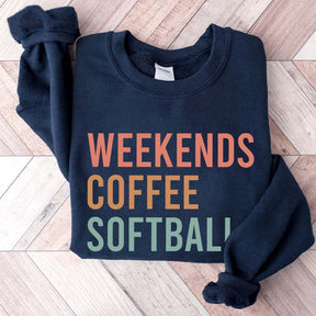 Weekends Coffee Softball Sweatshirt