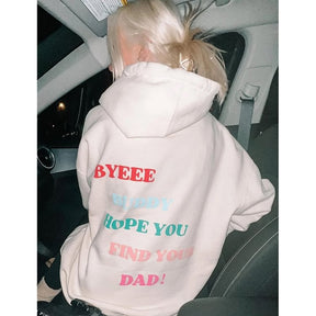 Oversized Girls Print Hoodie