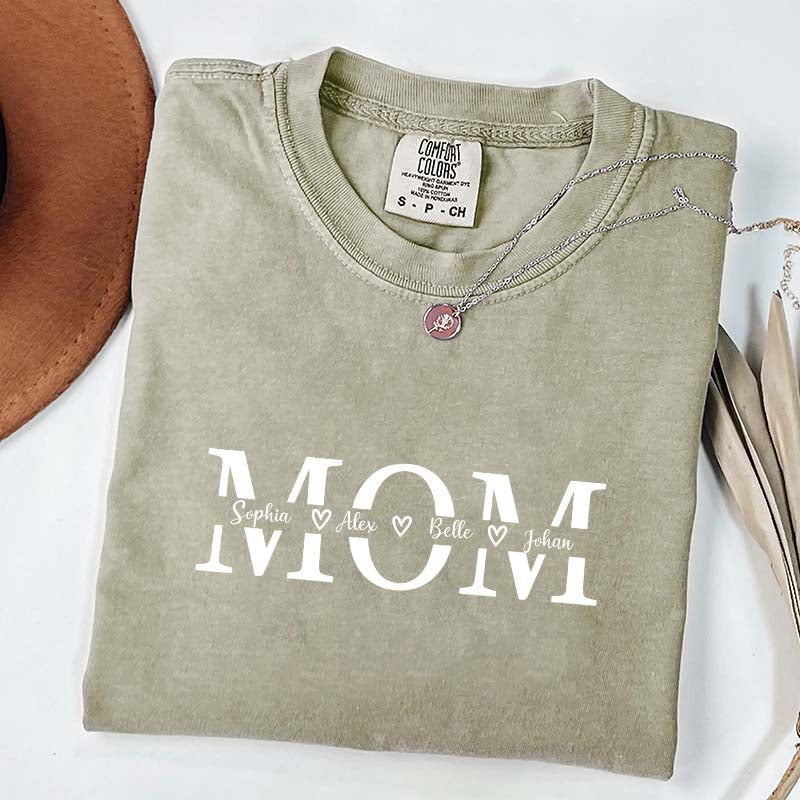Custom Mom Children Name T-Shirt