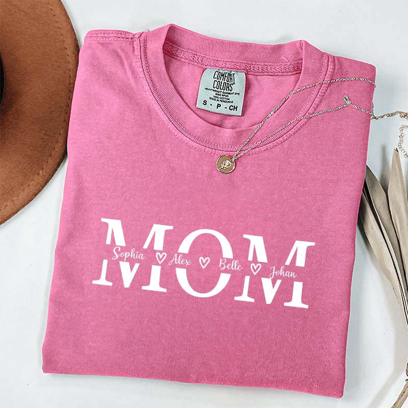 Custom Mom Children Name T-Shirt