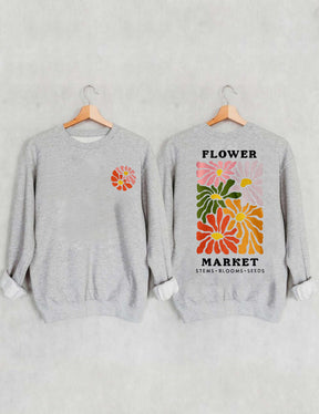 Flower Market Bohemian Wildflower Print Sweatshirt