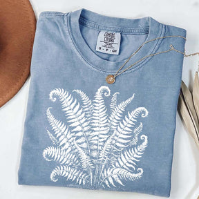 Vintage Linocut Fern Leaves T-Shirt