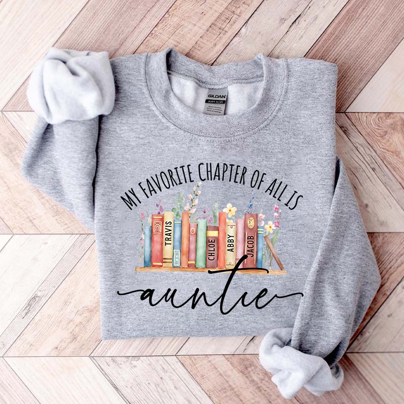Personalized Auntie Book Sweatshirt