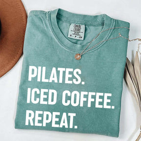 Pilates Iced Coffee Repeat T-Shirt