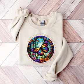 Butterfly Stained Glass Graphic Sweatshirt