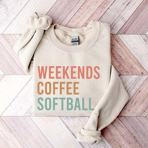 Weekends Coffee Softball Sweatshirt