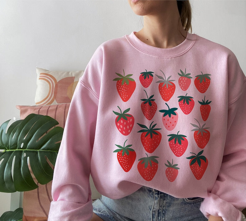 Strawberry Crewneck Kawaii Sweatshirt