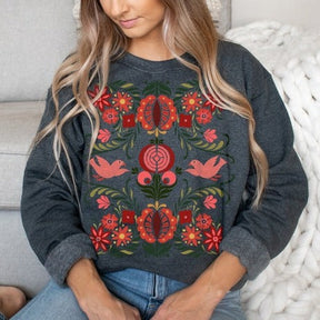 Scandinavian Folk Art Sweatshirt