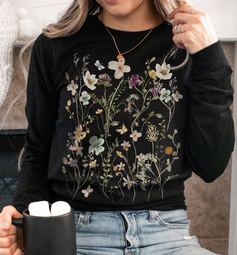 Pressed Flowers Long Sleeve Tshirt