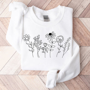 Flower Sweatshirt Botanical Wildflower Sweatshirt