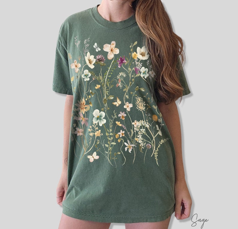 Comfort Colors Pressed Flowers Tshirt