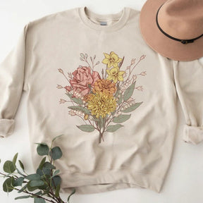 Sudadera personalizada con ramo de flores de nacimiento