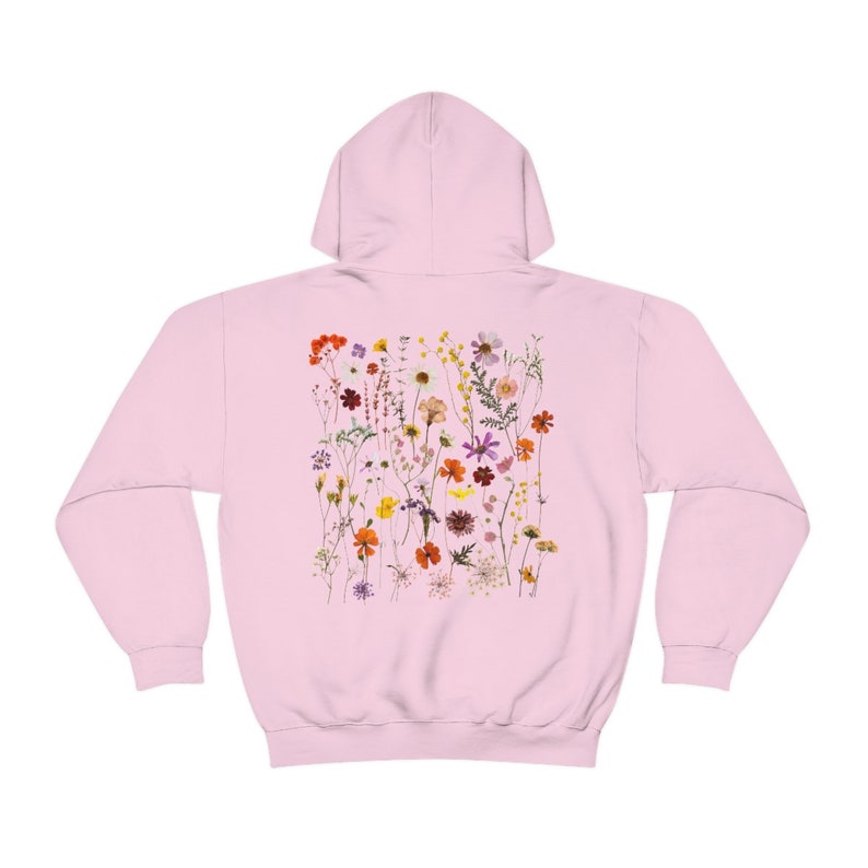 Vintage Pressed Flowers Cottagecore Nature Floral Hoodie