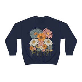 Retro Daisies Flower Sweatshirt