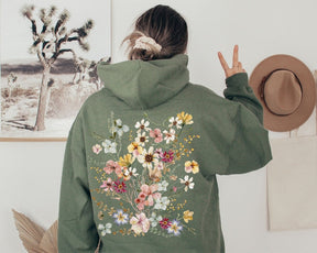 Pressed Flower Hoodie Sweatshirt Nature Lover Hoodie