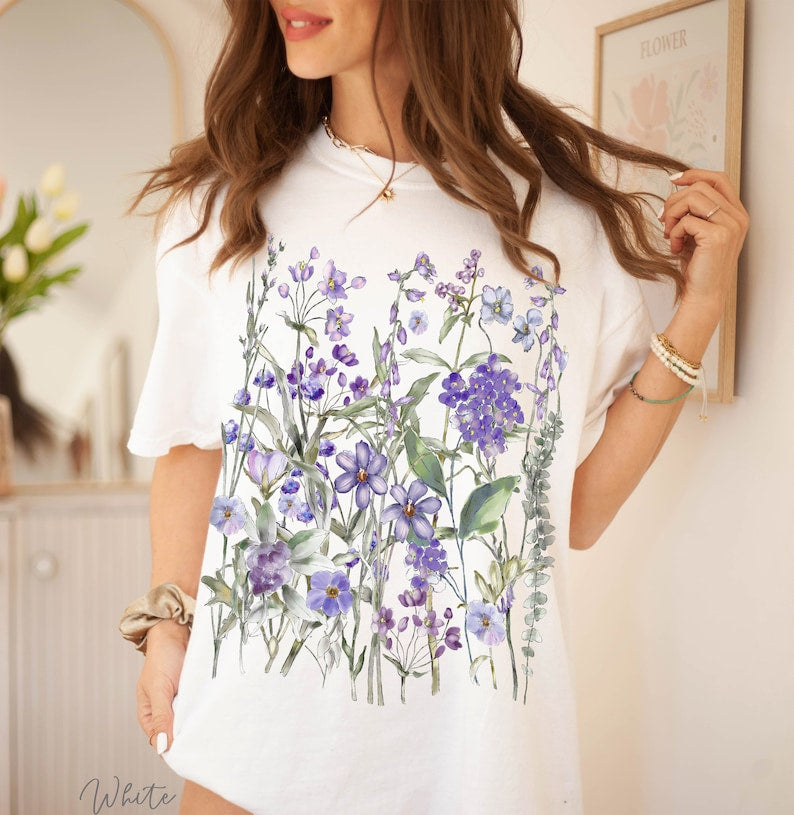 Vintage Pressed Flowers Comfort Colors Shirt