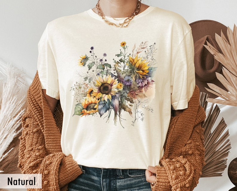 Sunflower Shirt Floral Tee Shirt