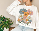 Retro Daisies Flower Sweatshirt