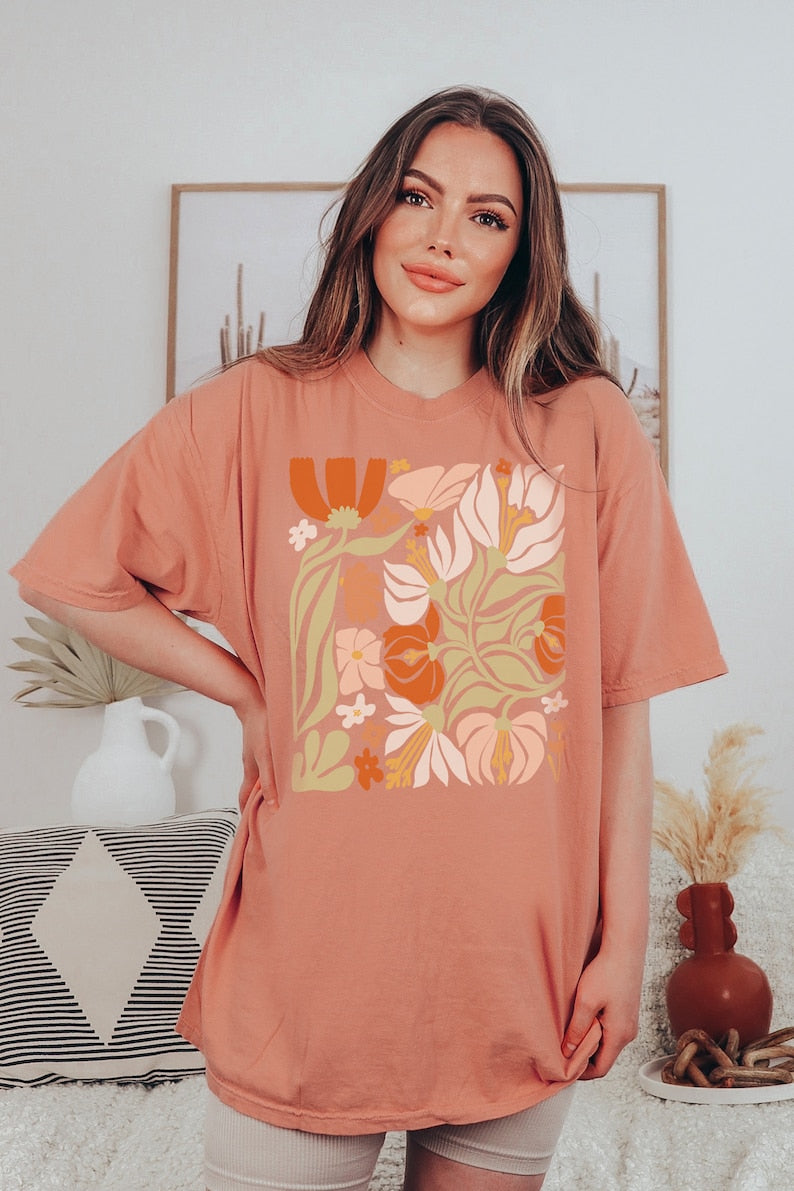 Boho Wildflowers Shirt Vintage Floral Tee