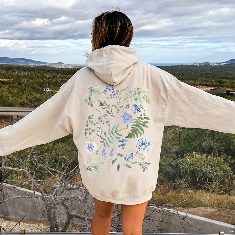 Botanical Pressed Flowers Hoodie