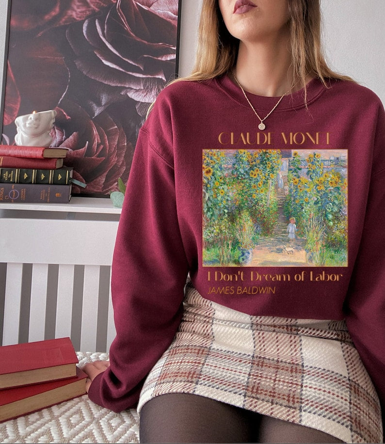 Claude Monet Sweater Artists Garden Painting Sweatshirt