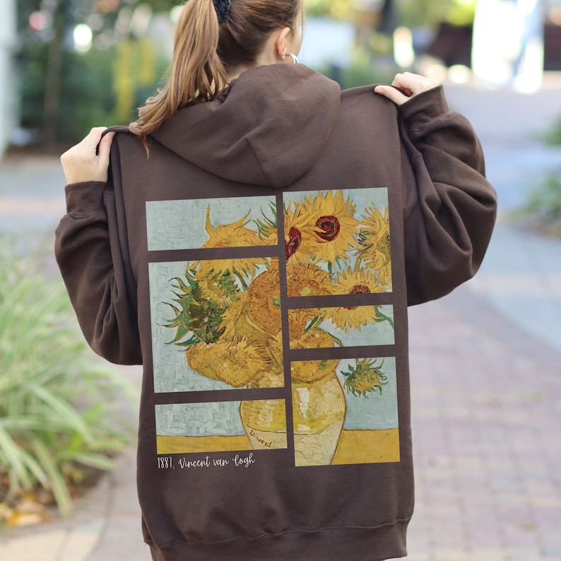 Sunflowers Hoodie Vincent Van Gogh Art Retro Vintage Hoodie