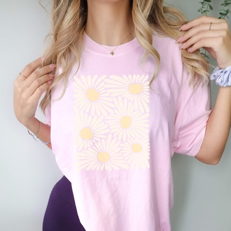 Boho Floral Comfort Colors T Shirt