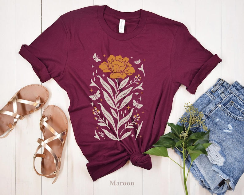 Boho Wildflowers Tshirt Boho Flowers Shirt