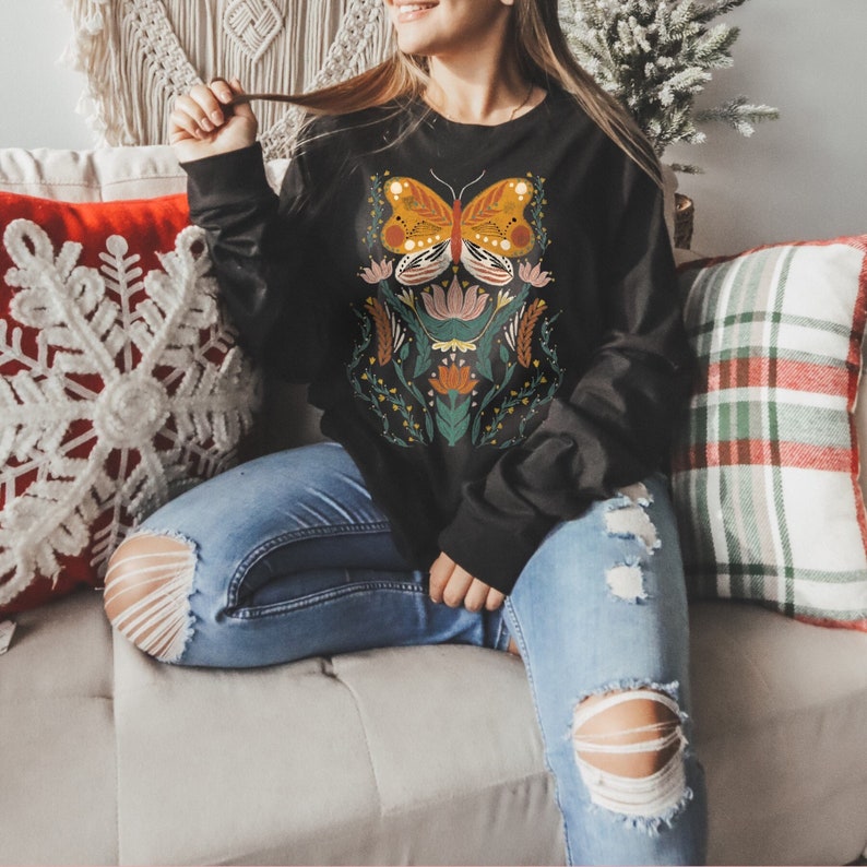 Butterfly Sweatshirt Mystical Celestial Sweatshirt