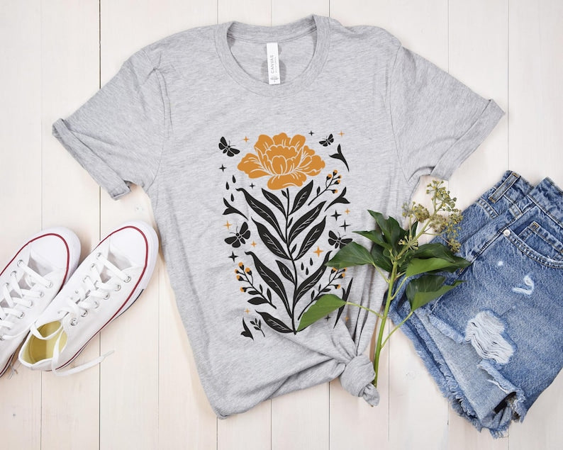 Boho Wildflowers Tshirt Boho Flowers Shirt