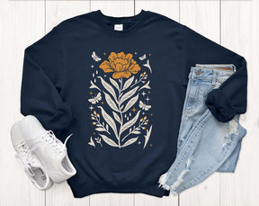 Unisex Boho Flower Oversized Sweatshirt