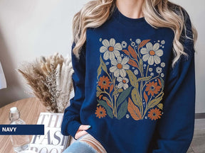 Boho Flowers Vintage Look Sweatshirt