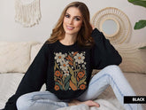 Boho Flowers Vintage Look Sweatshirt