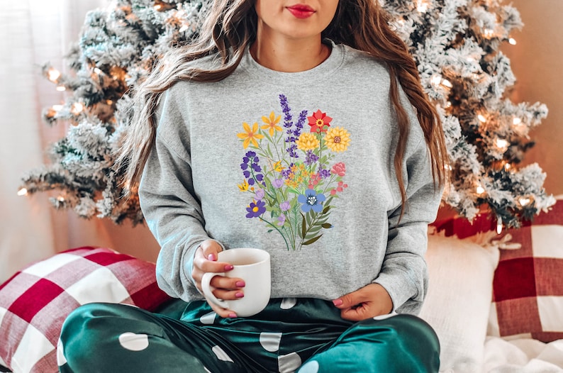 Women's Wildflower Sweatshirt Gifts for Her