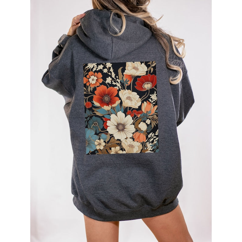 Boho Floral Cottagecore Hoodie Gift for Flower Lover