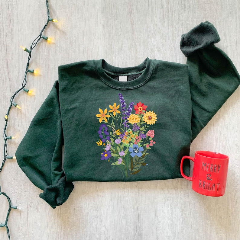 Women's Wildflower Sweatshirt Gifts for Her