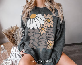 Boho Flower Sweatshirt Unisex Wildflower Sweater